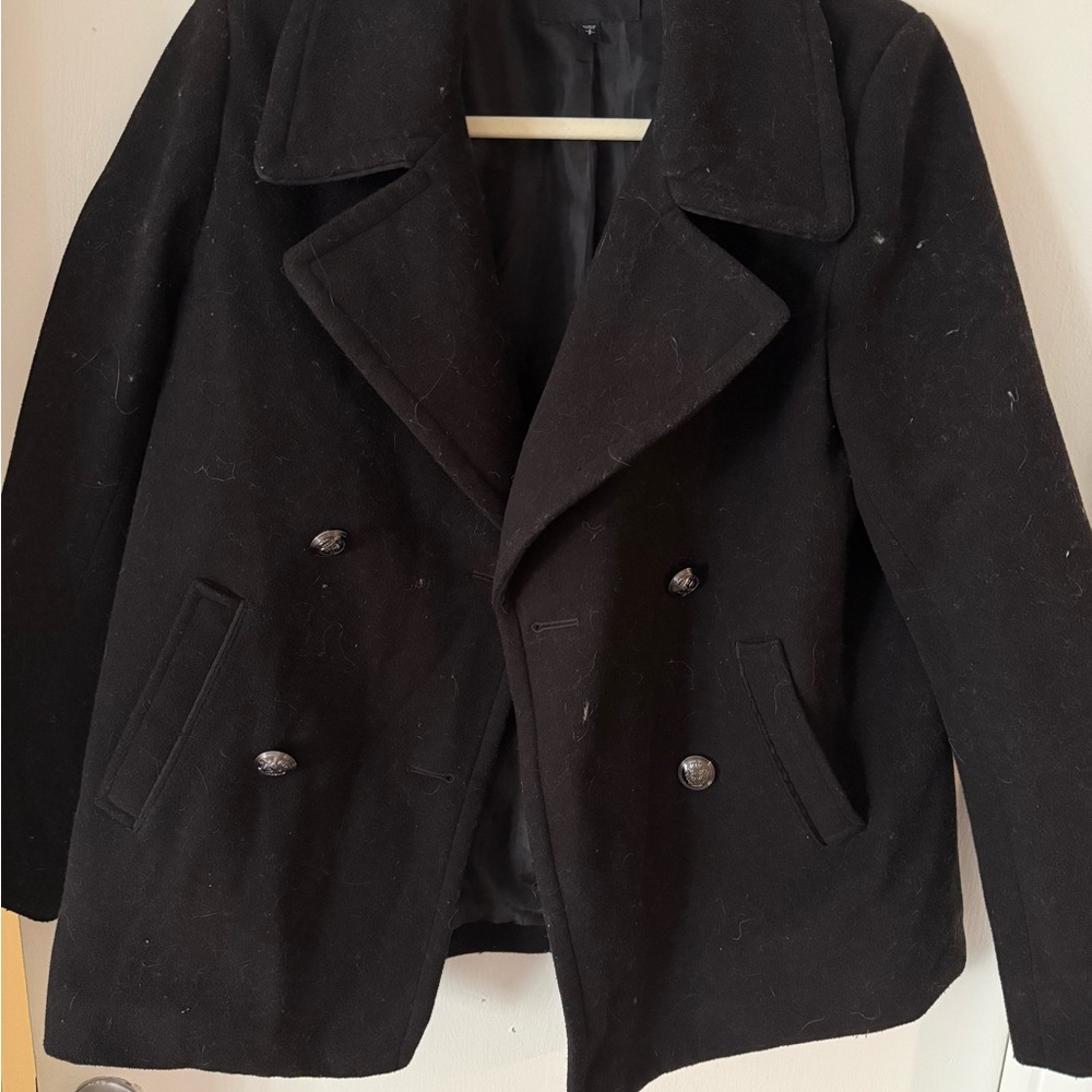 Express Classic Black Peacoat Wool Blend